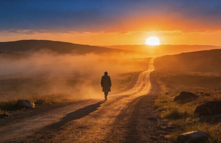 dreamina-2026-05-26-8012-A lone person walking on a long (1)
